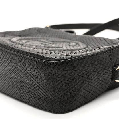 Snakeskin Small Soho Disco Bag Black