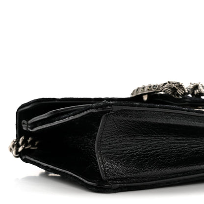 Velvet Skipper Crystal GG Monogram Small Dionysus Shoulder Bag Black Black Diamond