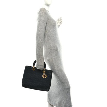 Nylon Cannage Large Lady Dior Black
