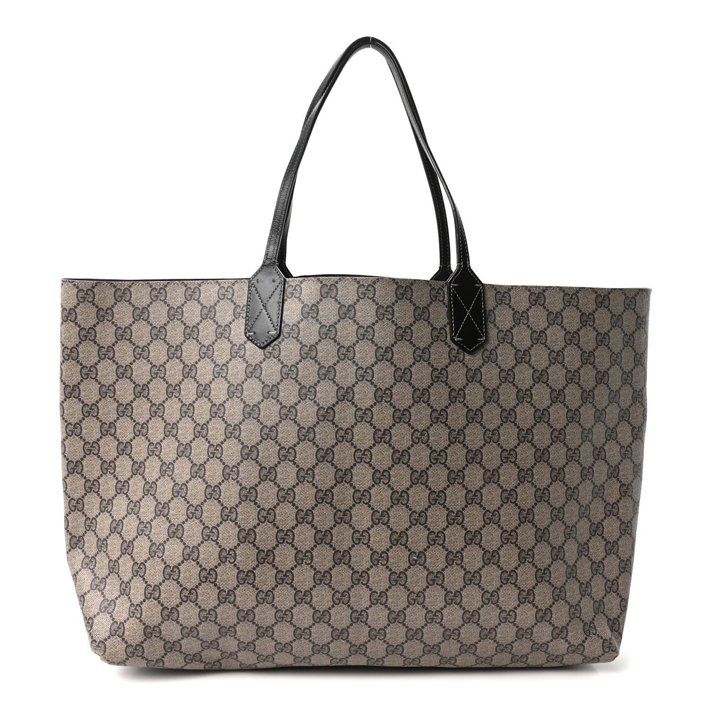 GG Supreme Monogram Large Reversible Tote Beige Black