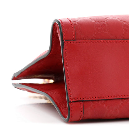 Guccissima Small Padlock Tote Red