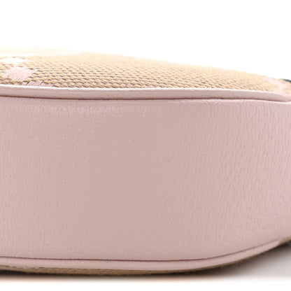 Monogram Jumbo GG Textured Dollar Calfskin Mini Ophidia Half Moon Hobo Beige Perfect Pink