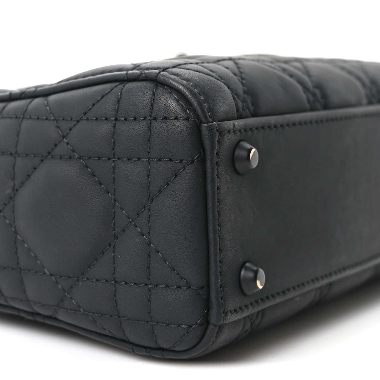 Ultra Matte Calfskin Cannage Mini Lady Dior Black
