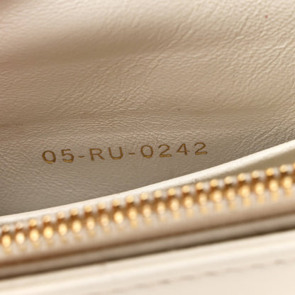 Calfskin Macrocannage Mini Caro Bag White