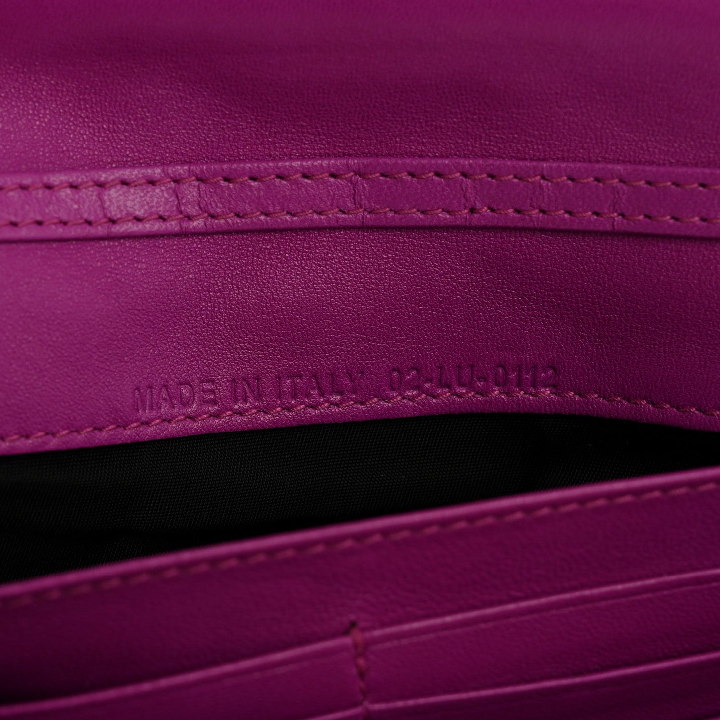 Lambskin Cannage Miss Dior Chain Wallet Dark Pink