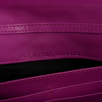 Lambskin Cannage Miss Dior Chain Wallet Dark Pink