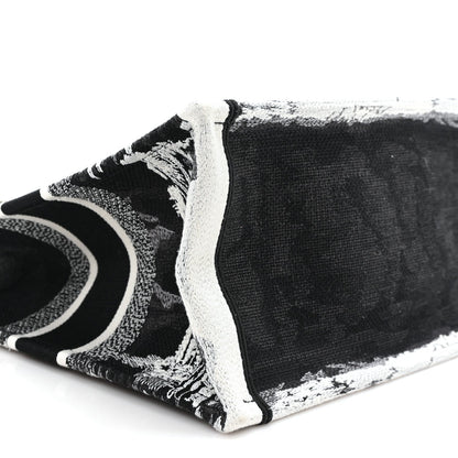 Canvas Embroidered Medium Paris Book Tote Black White