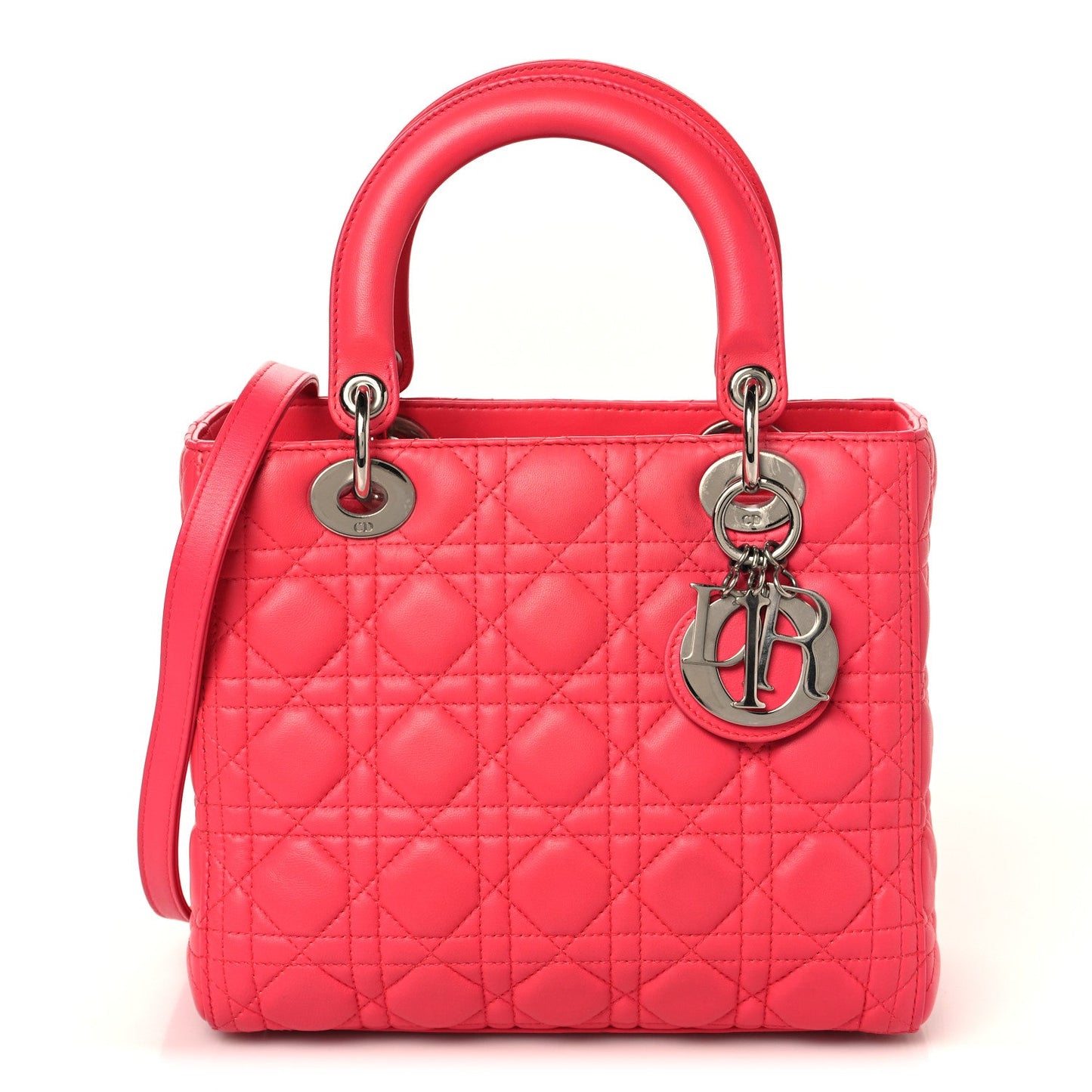 Lambskin Cannage Medium Lady Dior Pink