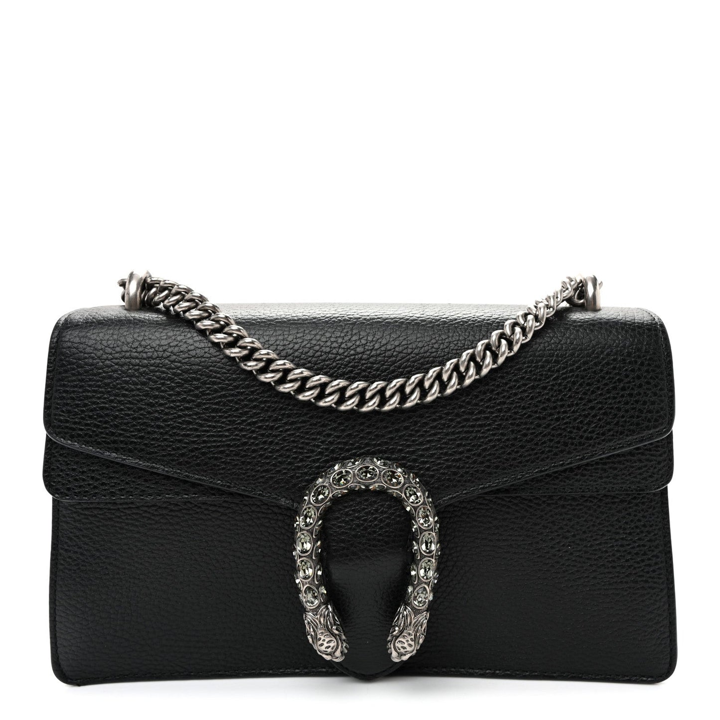 Pebbled Calfskin Small Dionysus Shoulder Bag Black