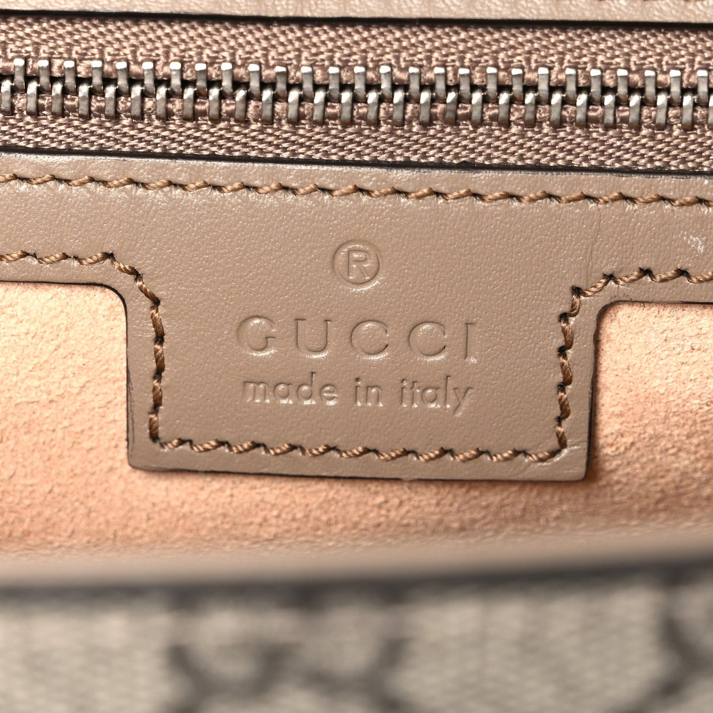 GG Supreme Monogram Petite GG Top Handle Shoulder Bag Beige Ebony