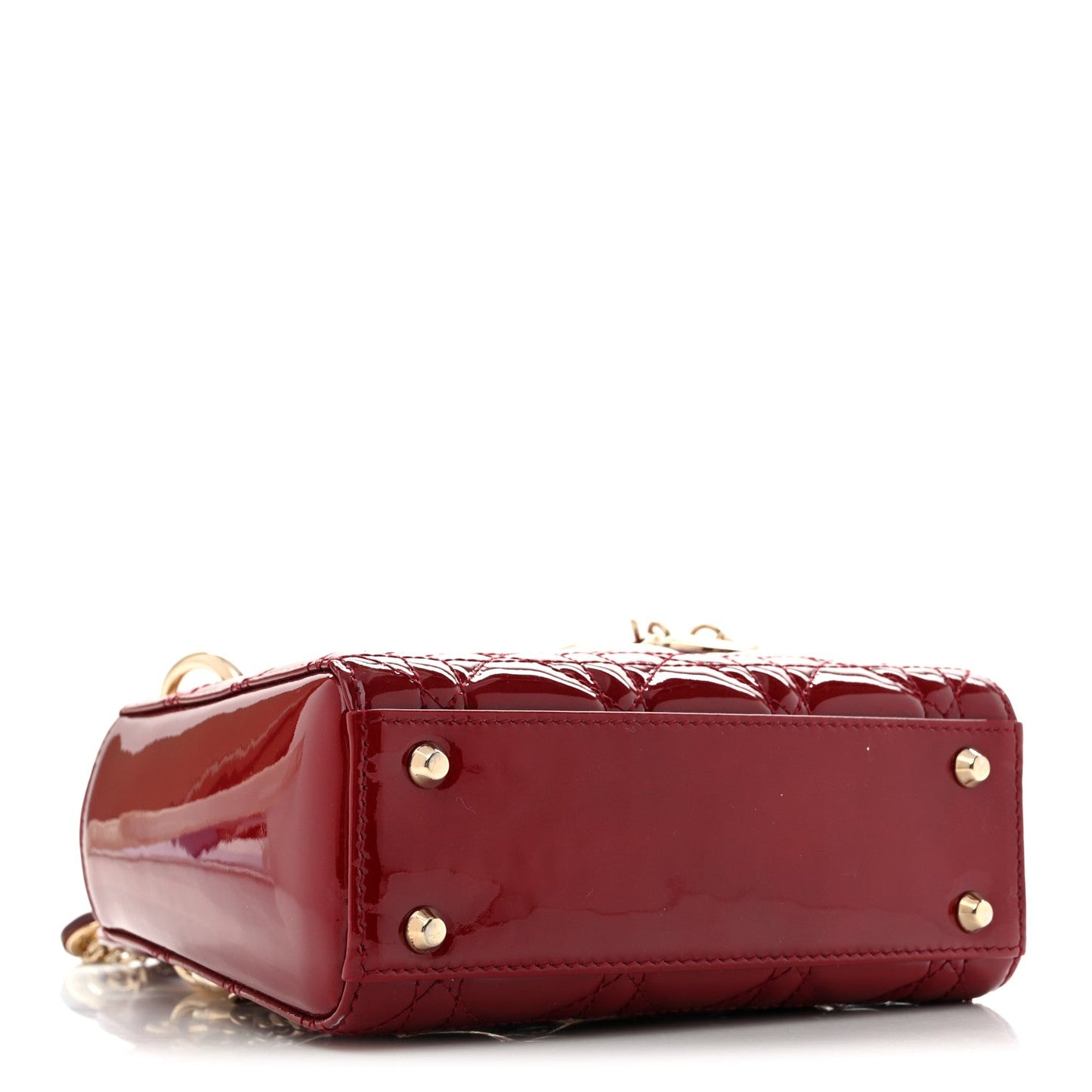 Patent Cannage Mini Lady Dior Red