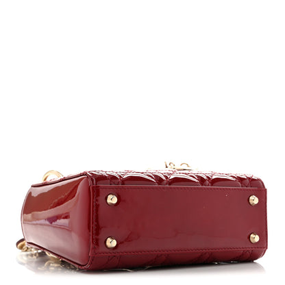 Patent Cannage Mini Lady Dior Red