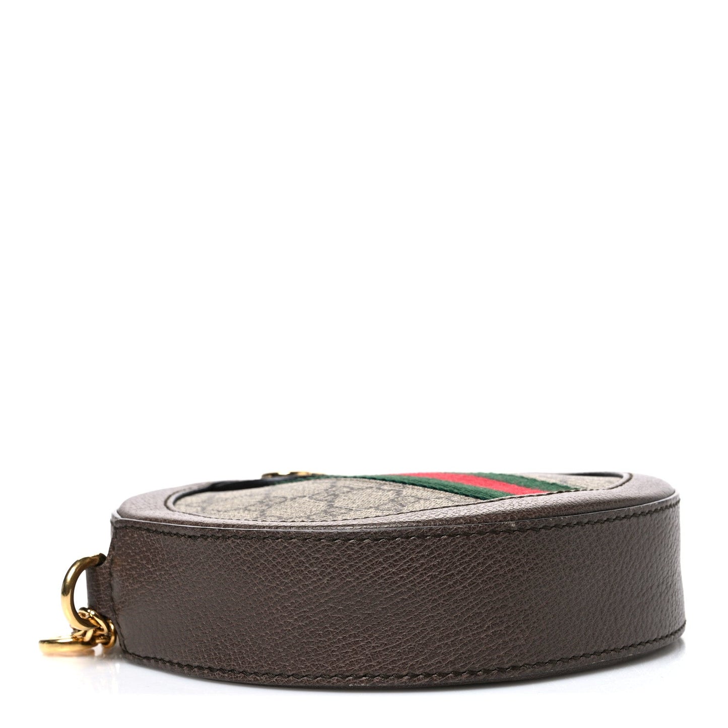GG Supreme Monogram Web Mini Ophidia Round Shoulder Bag Brown