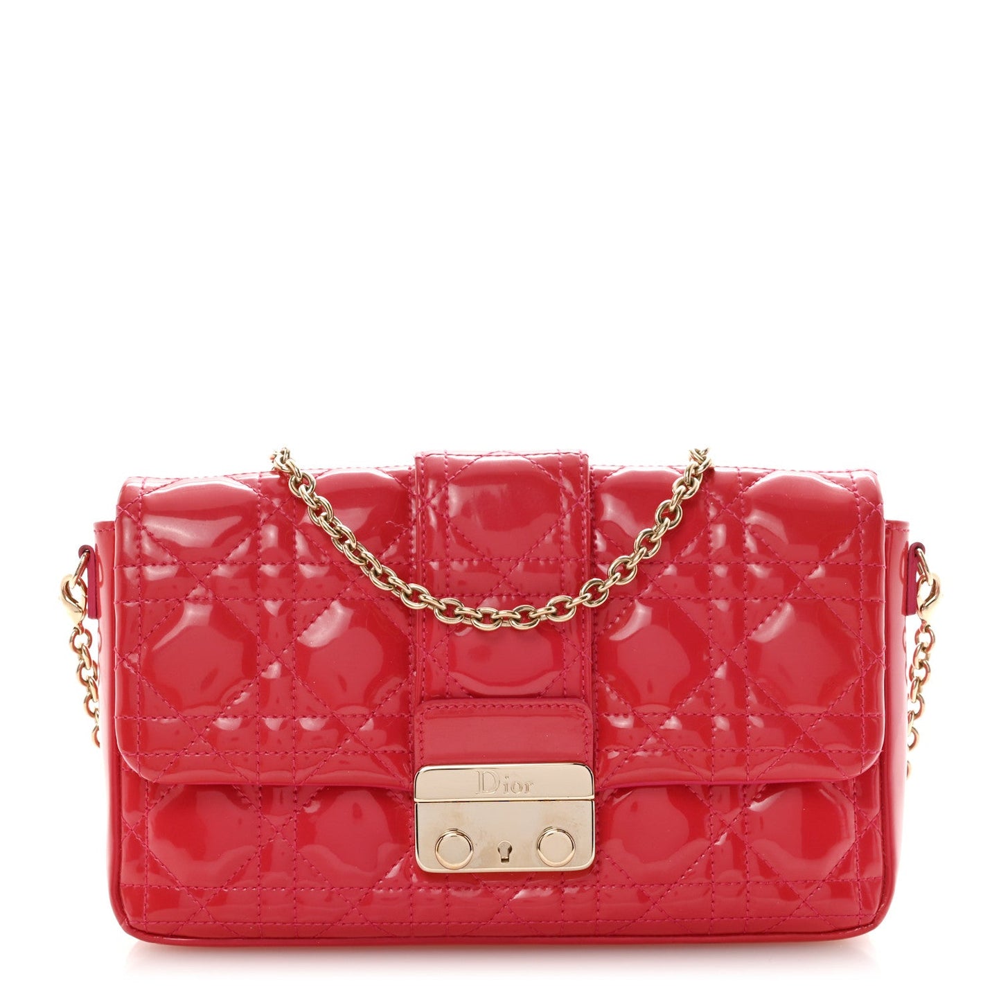 Patent Cannage Miss Dior Promenade Pouch Fuchsia