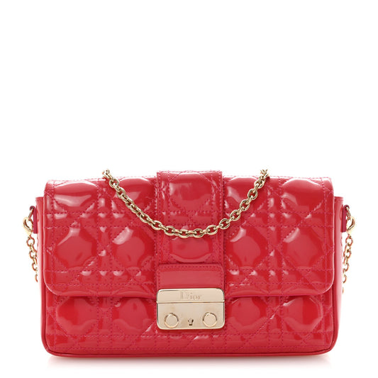 Patent Cannage Miss Dior Promenade Pouch Fuchsia