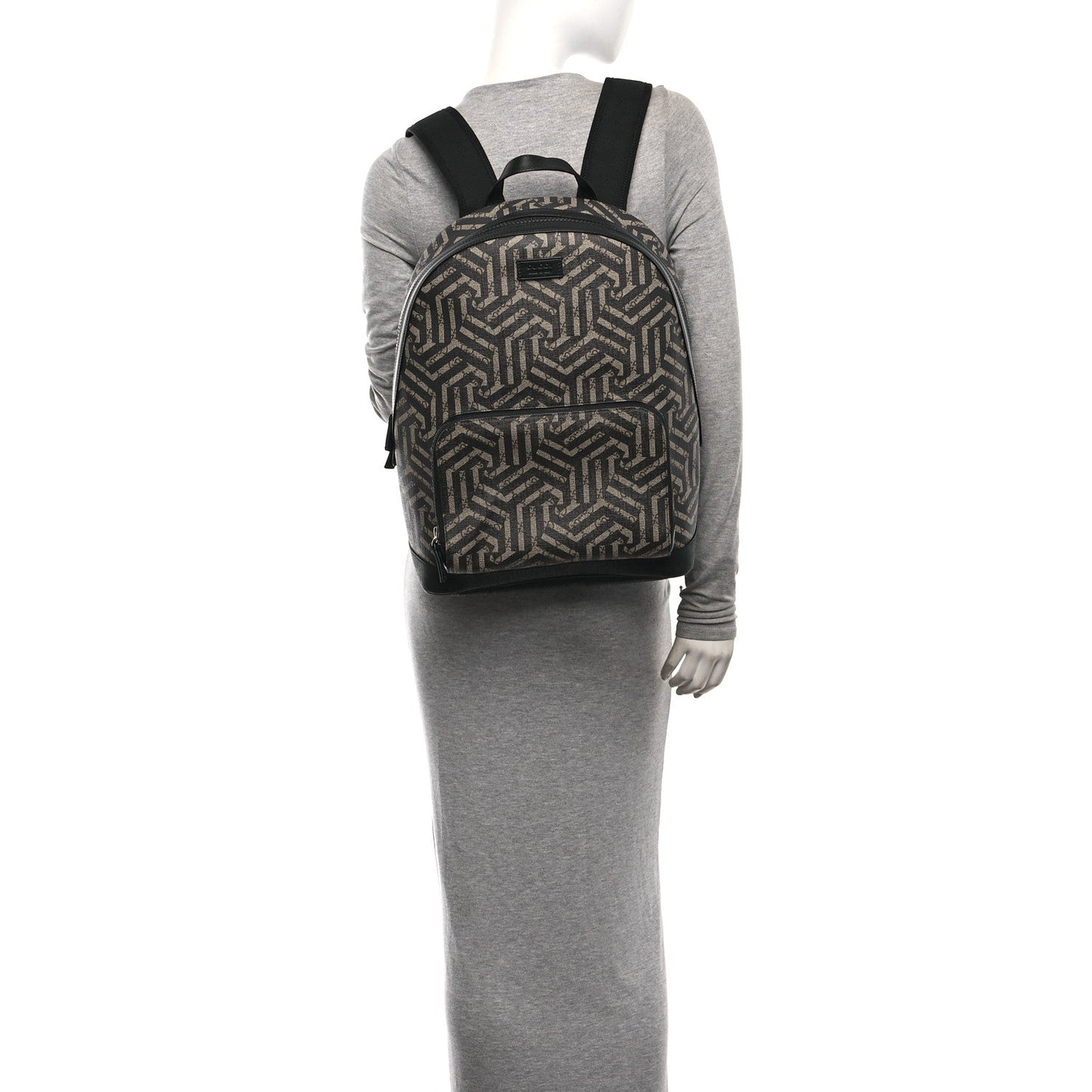 GG Supreme Monogram Caleido Medium Day Backpack Black