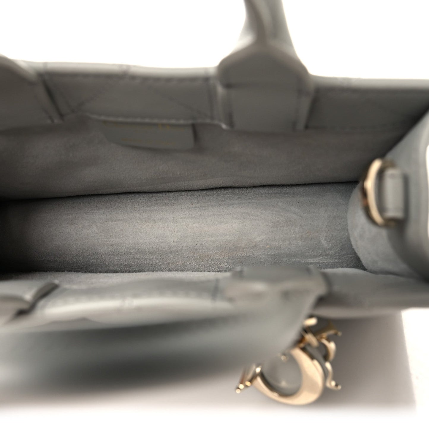 Calfskin Macrocannage Mini Book Tote Grey