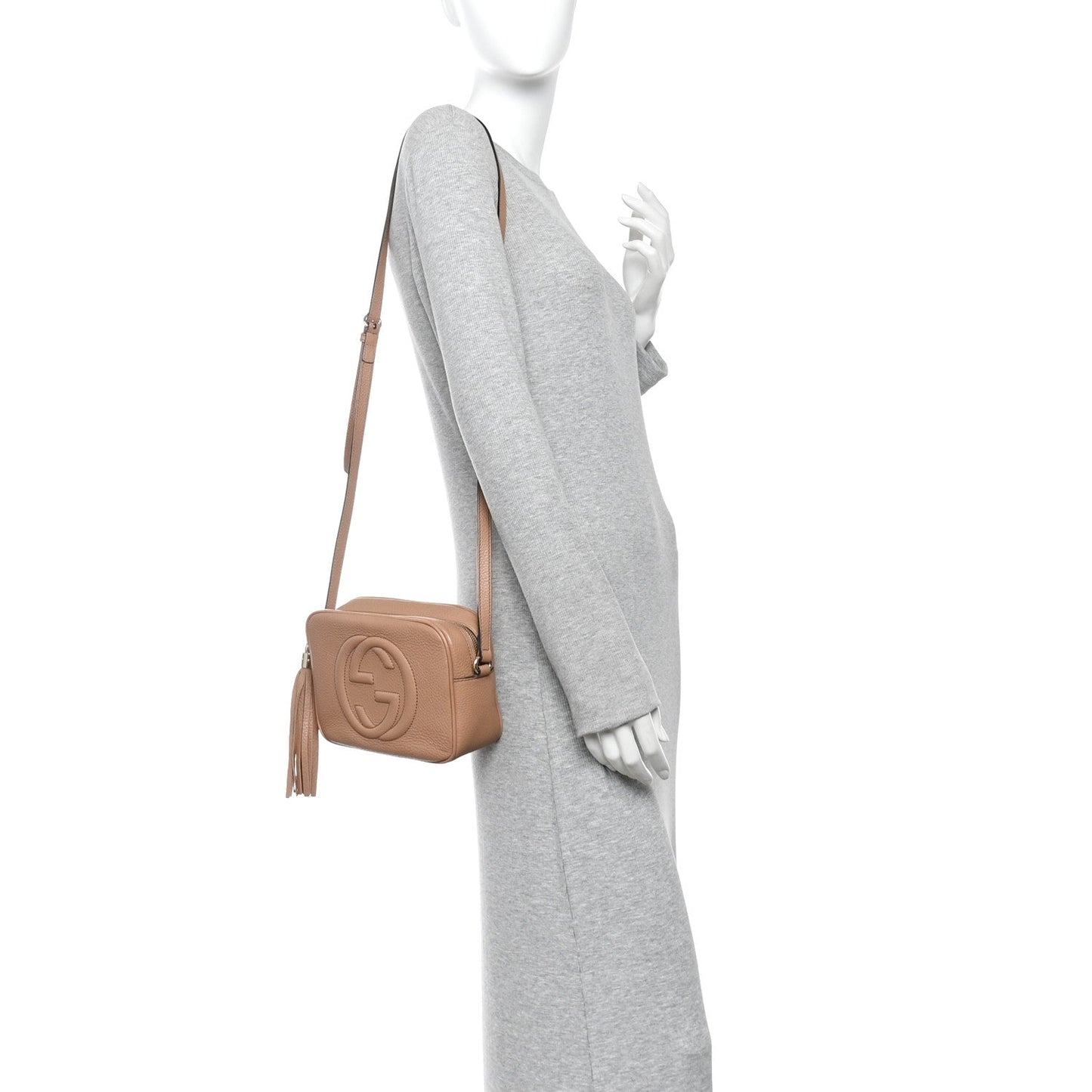 Pebbled Calfskin Small Soho Disco Bag Camelia