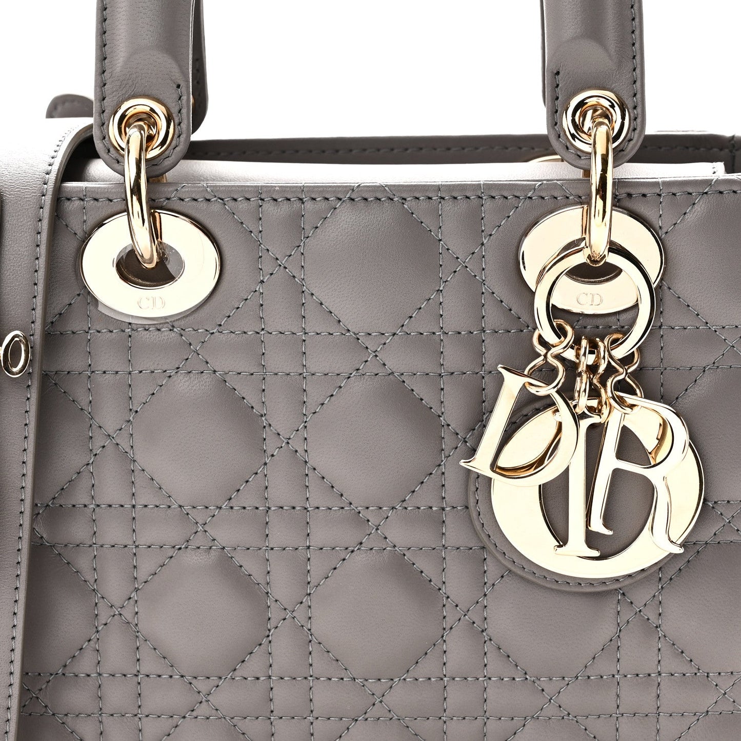 Lambskin Cannage Small My ABCDior Lady Dior Grey