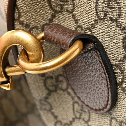 GG Supreme Monogram Textured Dollar Calfskin Web Large Savoy Duffle Bag  Beige Ebony New Acero