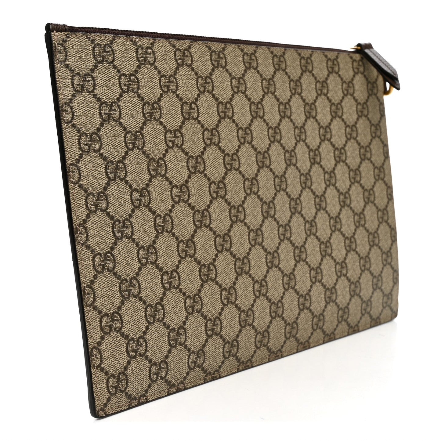 GG Supreme Monogram Neo Vintage Zip Wristlet Pouch Beige New Acero Crop