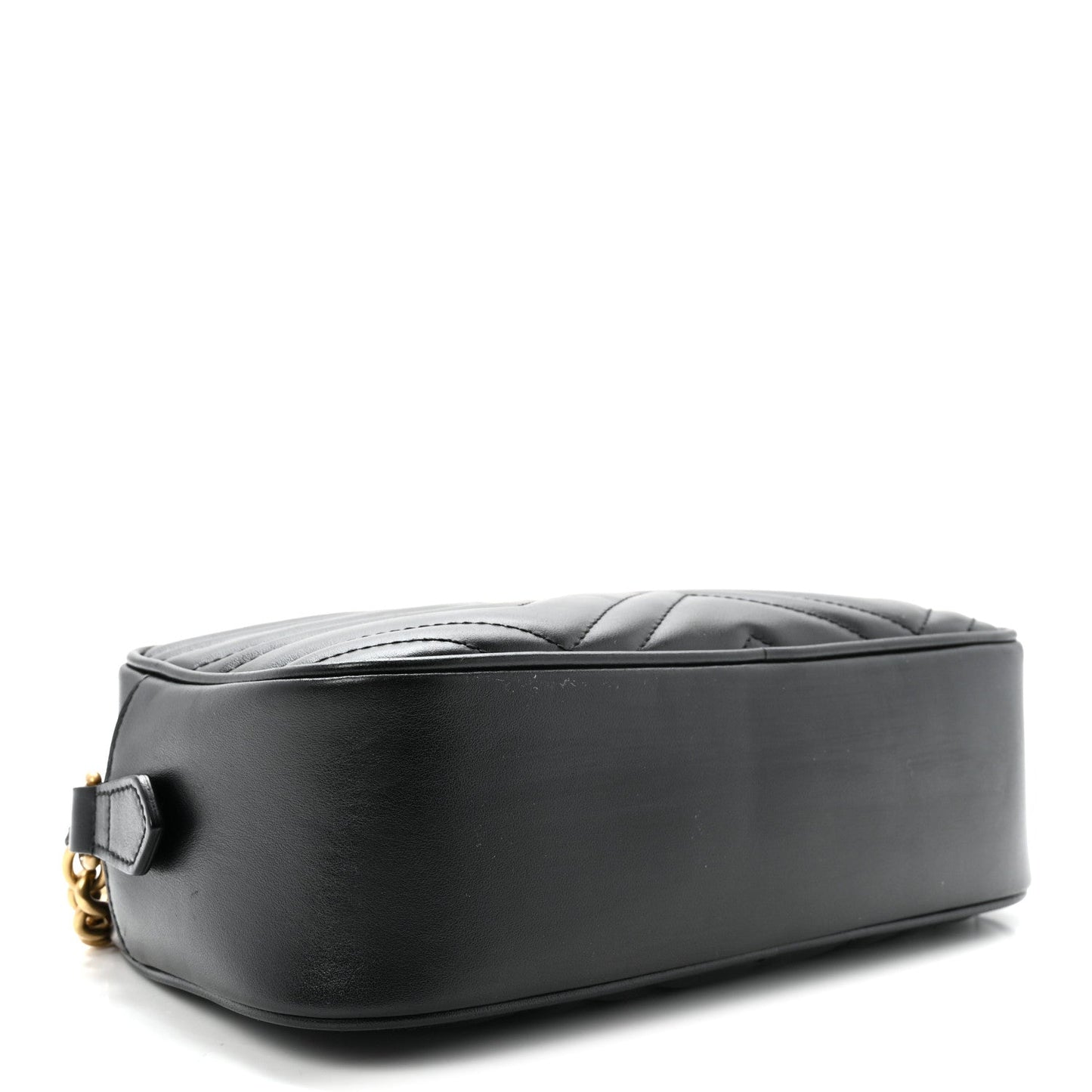 Calfskin Matelasse Small GG Marmont Chain Shoulder Bag Black