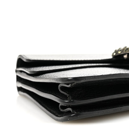 Pebbled Calfskin Small Dionysus Shoulder Bag Black