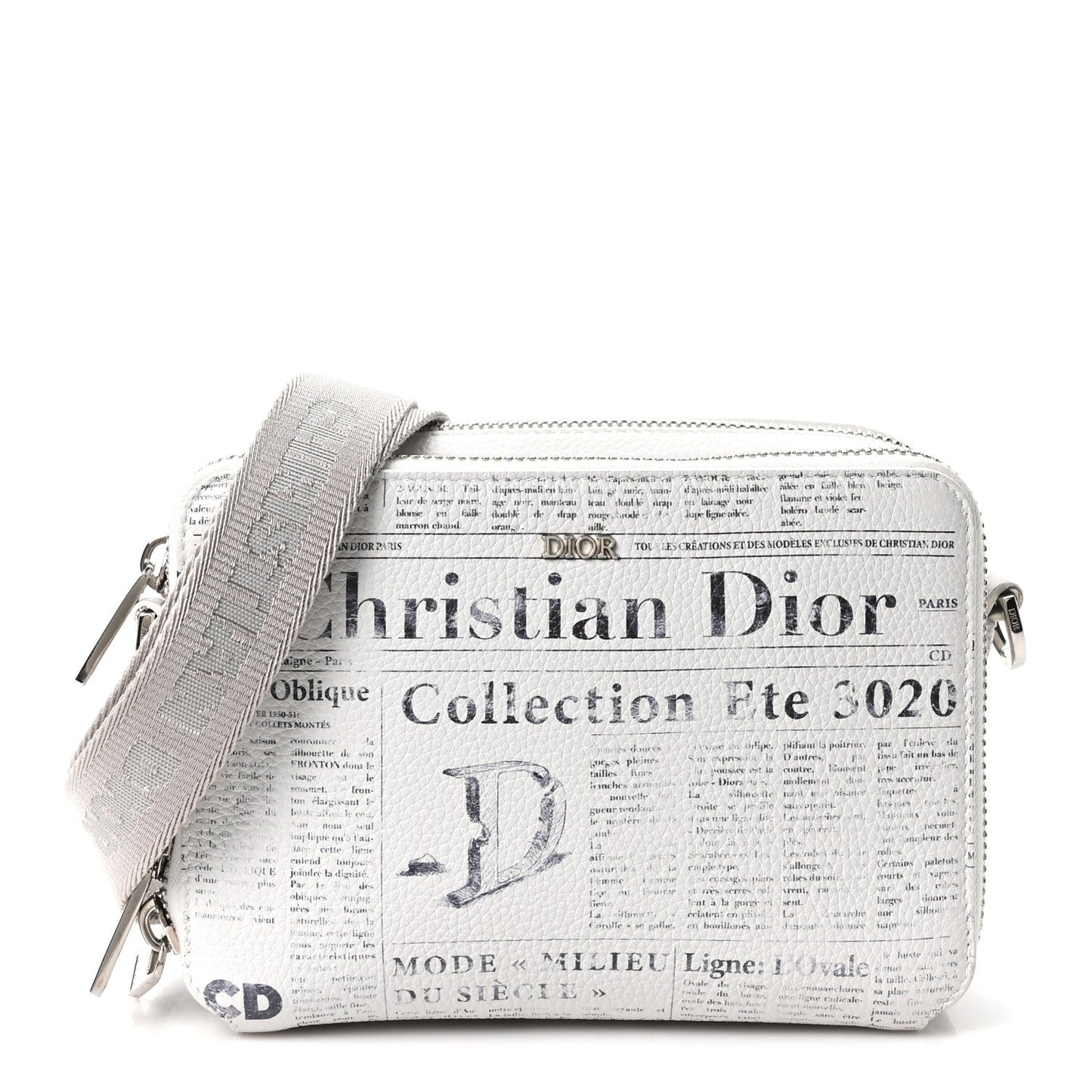 X DANIEL ARSHAM Grained Calfskin Newspaper Messenger White