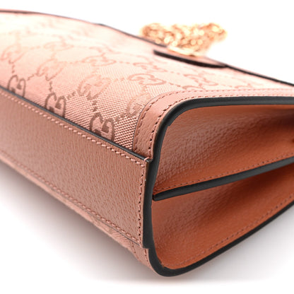Monogram Textured Dollar Calfskin Small Ophidia Chain Shoulder Bag Cloche Rose Pink