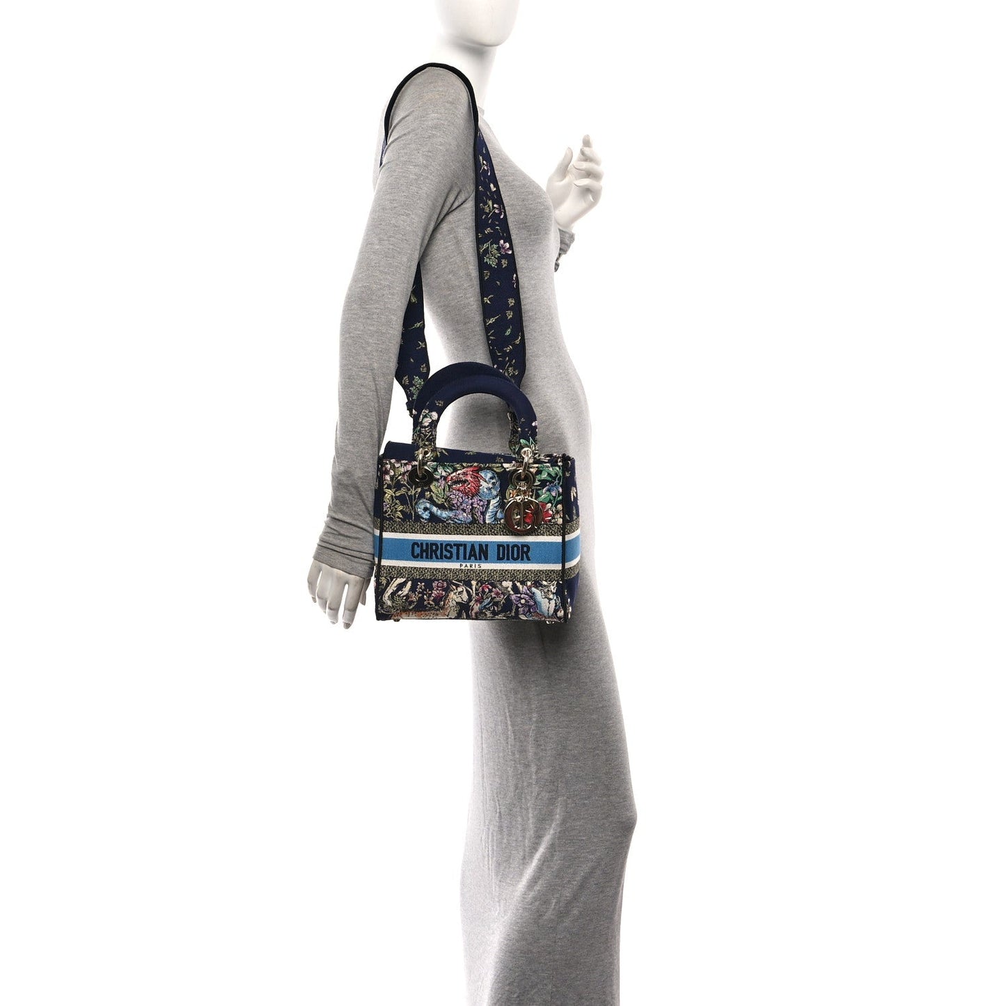 Canvas D-Constellation Embroidered Medium Lady D-Lite Bleu Multicolor