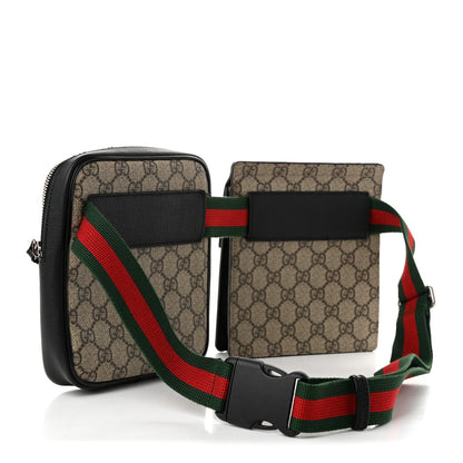 GG Supreme Monogram Web Belt Bag Black