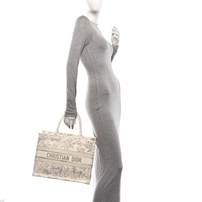 Canvas Embroidered Medium Saint Barth Zodiac Book Tote Gold