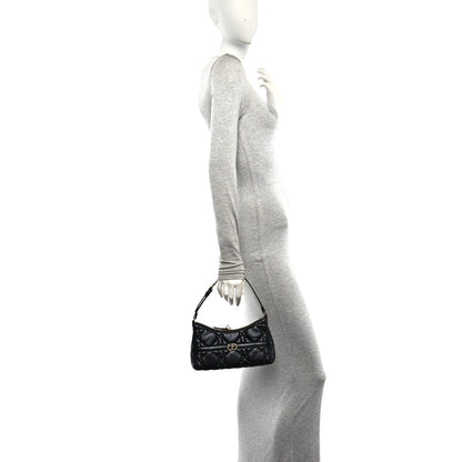 Calfskin Macrocannage Miss Caro Mini Hobo Bag Black