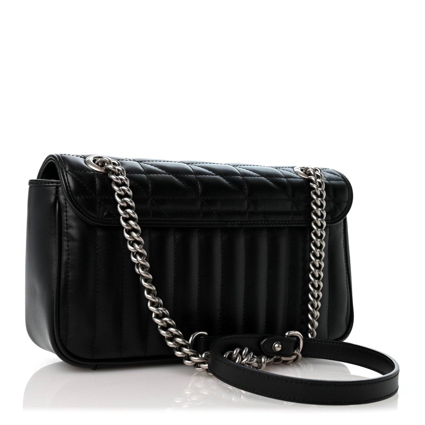 Calfskin Matelasse Aria Small GG Marmont Shoulder Bag Black