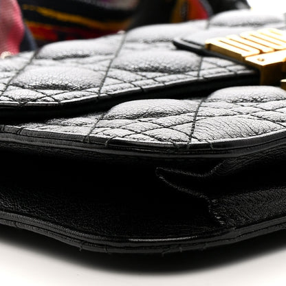 Lambskin Cannage Large Dioraddict Flap J’Adior Strap Black