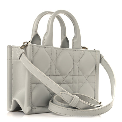 Calfskin Macrocannage Mini Book Tote Grey