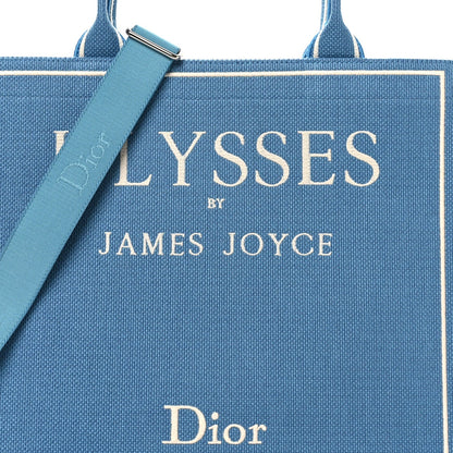 Canvas Embroidered Medium Ulysses Book Tote Blue