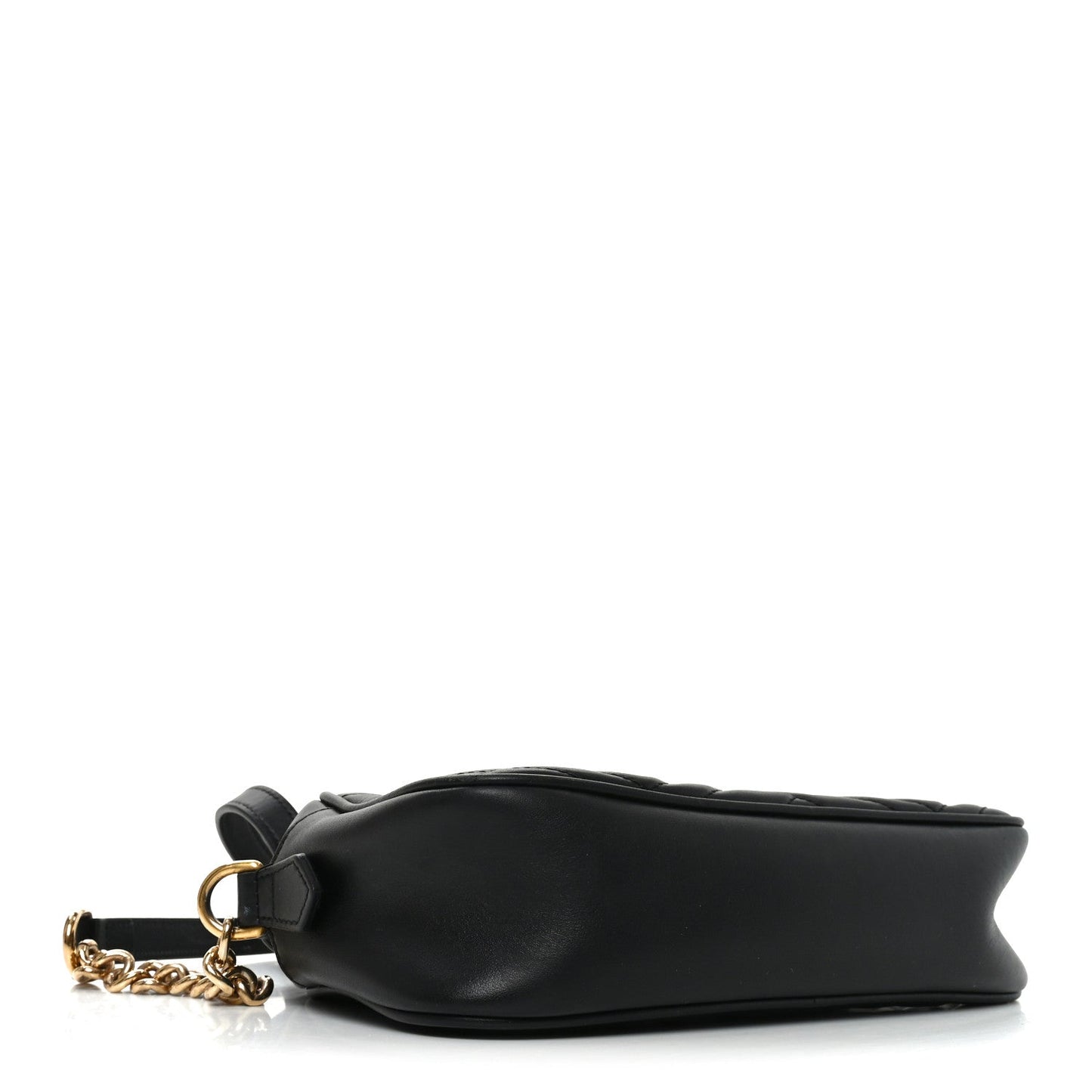 Calfskin Matelasse Small GG Marmont Chain Shoulder Bag Black