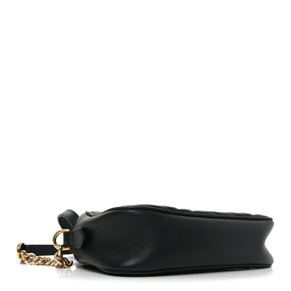 Calfskin Matelasse Small GG Marmont Chain Shoulder Bag Black