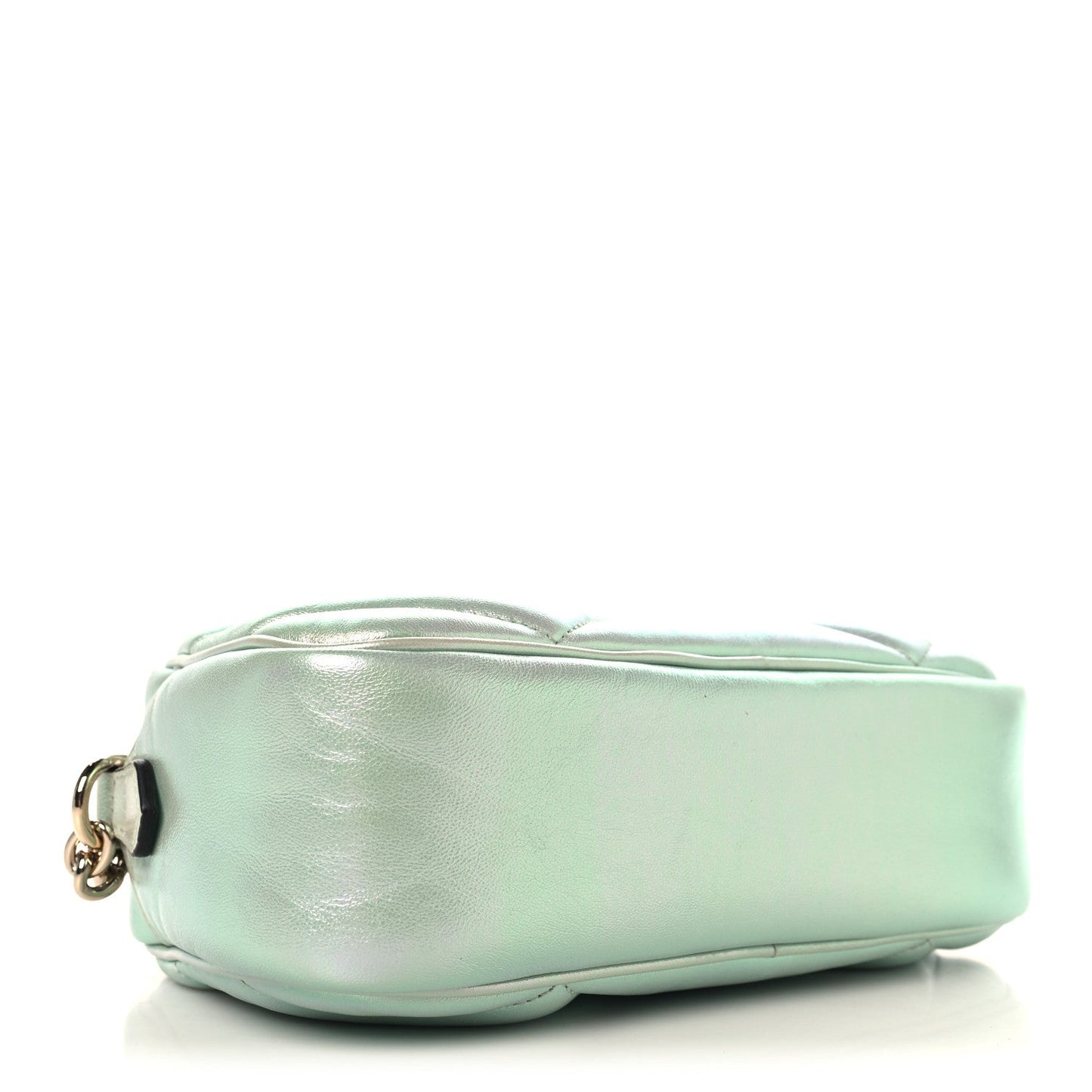 Iridescent Nappa Chevron Matelasse Small GG Marmont Chain Shoulder Bag Iridescent Salvy Green
