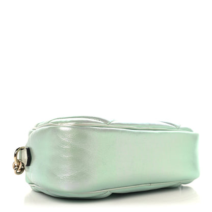 Iridescent Nappa Chevron Matelasse Small GG Marmont Chain Shoulder Bag Iridescent Salvy Green