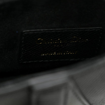 Grained Calfskin Mini Saddle Bag Black