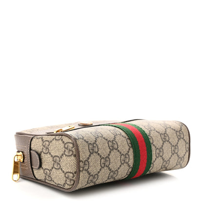 GG Supreme Monogram Web Small Ophidia Belt Bag 95 38 Dark Brown