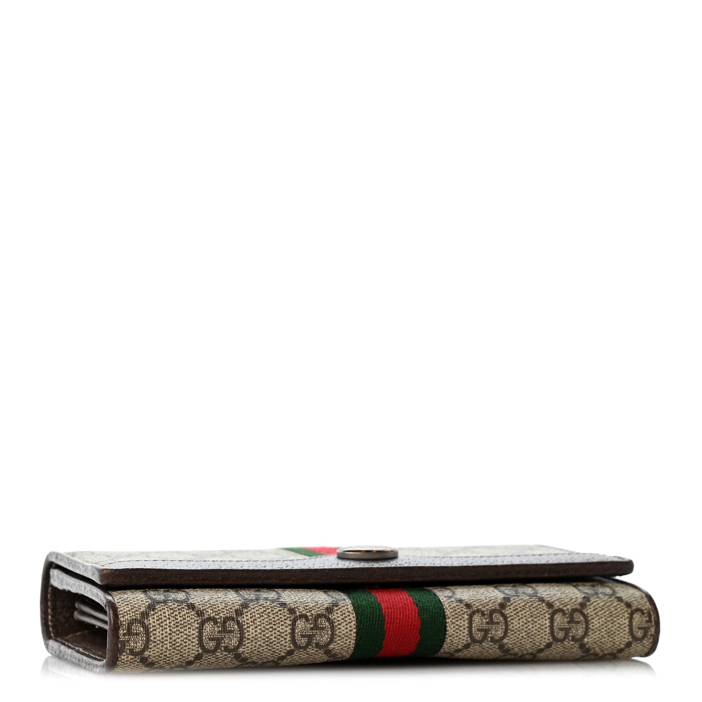 GG Supreme Monogram Web Ophidia Wallet On Chain Brown