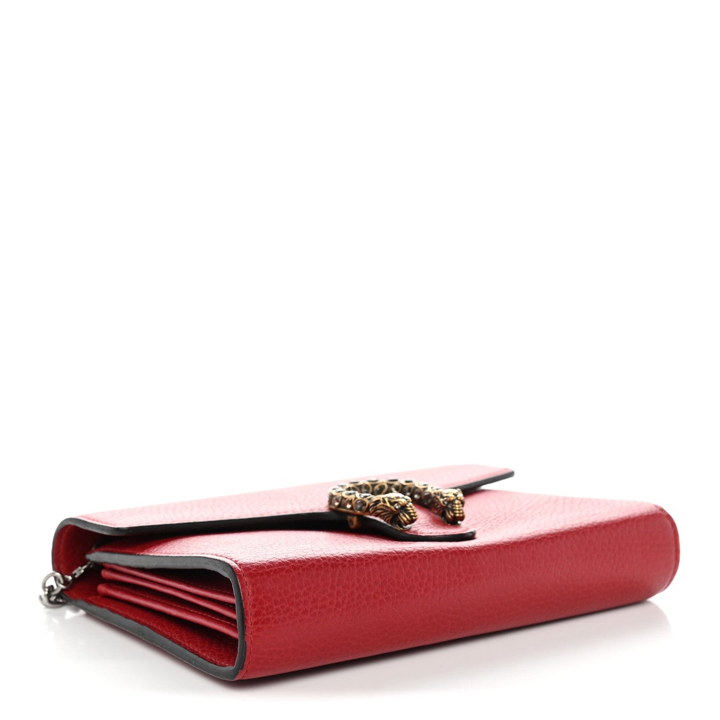 Calfskin Mini Dionysus Chain Wallet Hibiscus Red