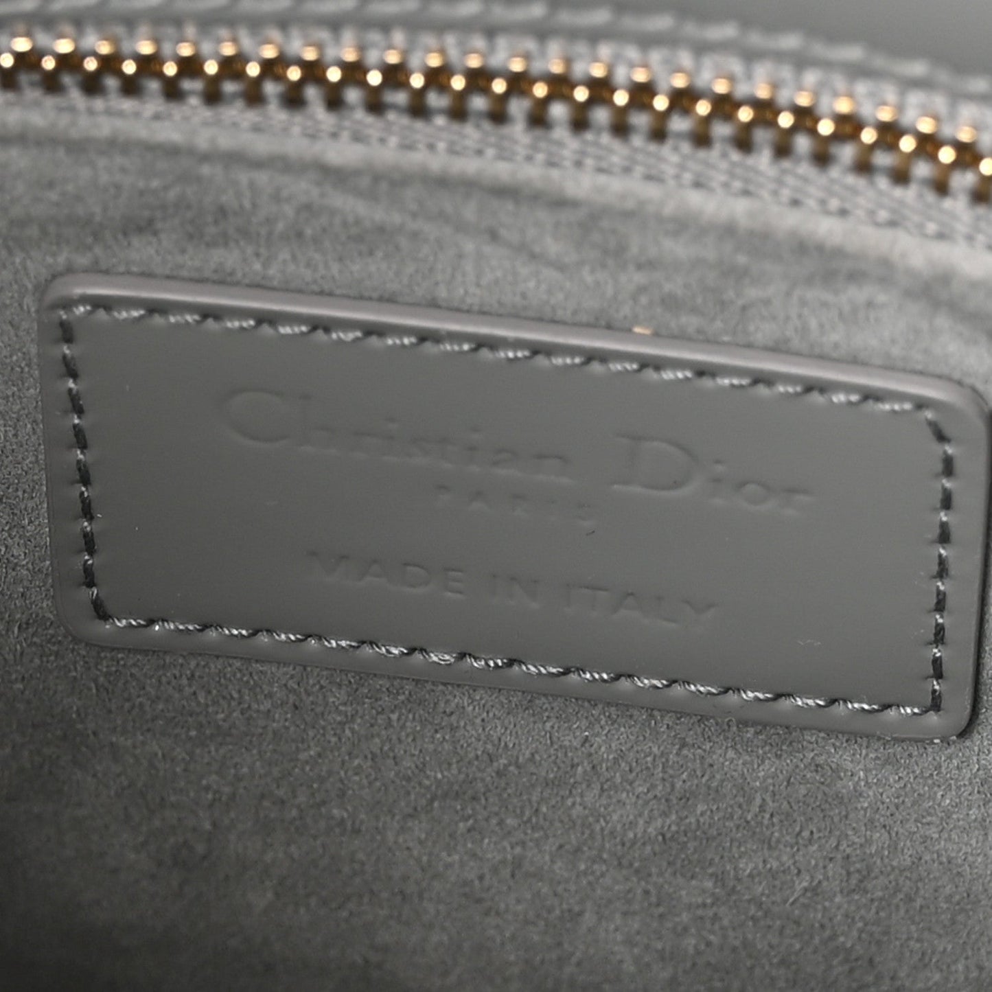 Patent Cannage Small Lady Dior Grey