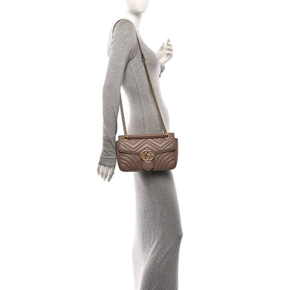 Calfskin Matelasse Small GG Marmont Shoulder Bag Porcelain Rose