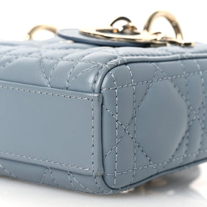 Lambskin Cannage Micro Lady D-Joy Cloud Blue