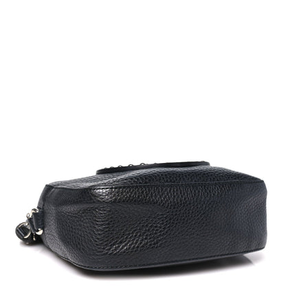Pebbled Calfskin Studded Small Soho Disco Bag Black