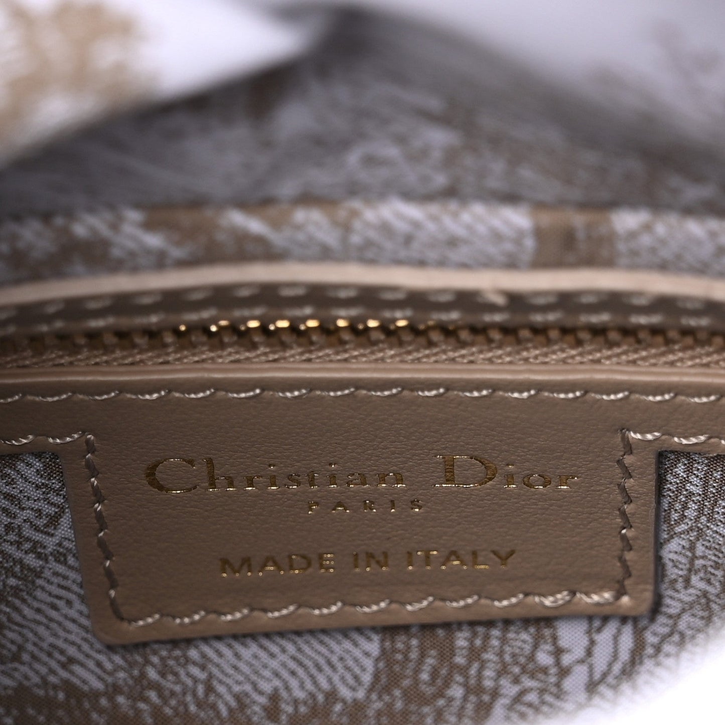 Wicker Oblique Mini Lady Dior Bag Beige